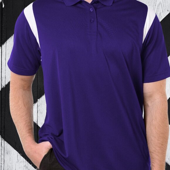 Polo, Men's Contrast Polo, Premium Performance Polo with Mesh White Contrast - Picture 5 of 9
